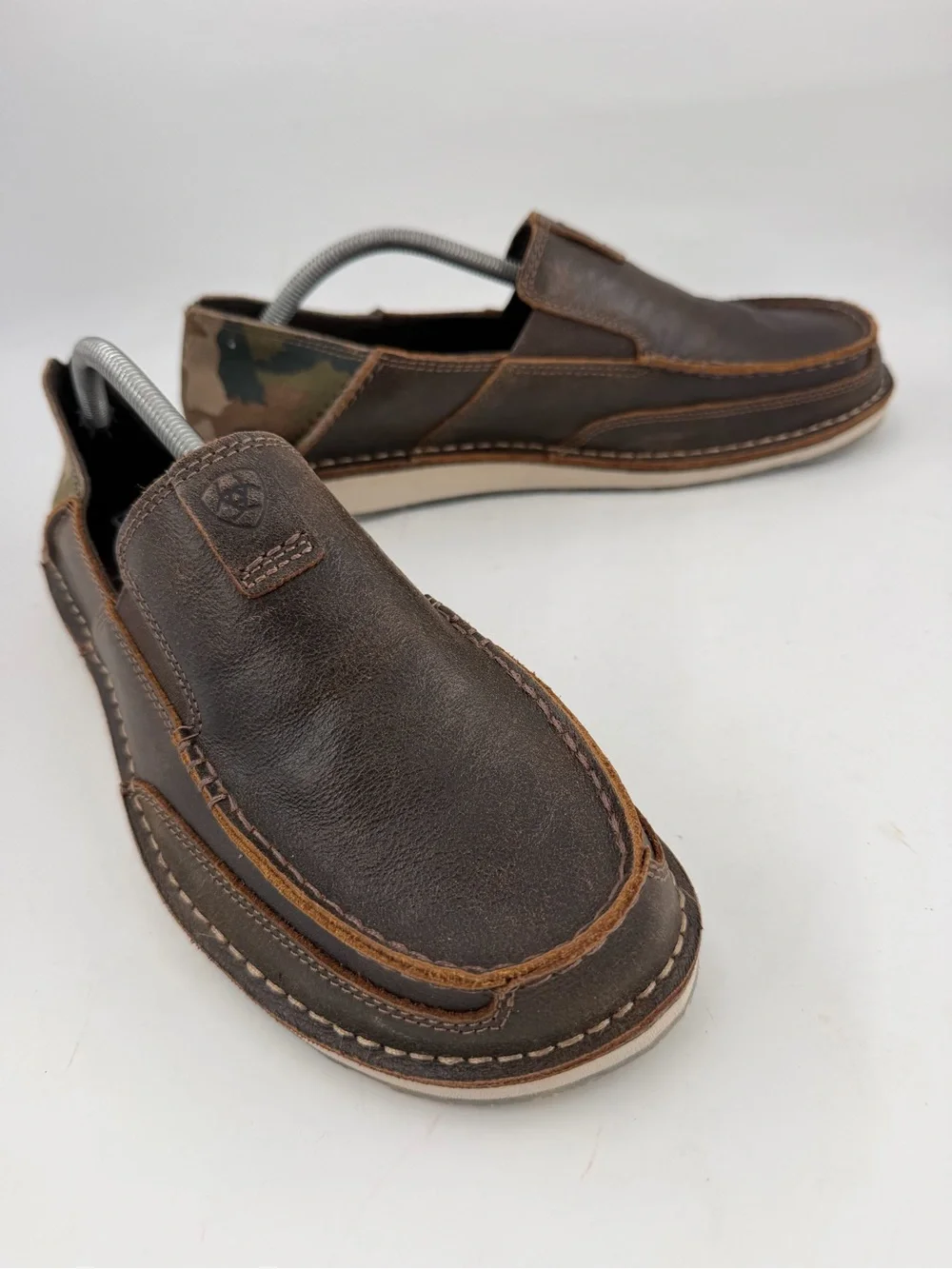 NEW! Ariat Men’s Cruiser Boat -SZ 11.5 D- Brown/Camo Slip-On Shoes Loafers